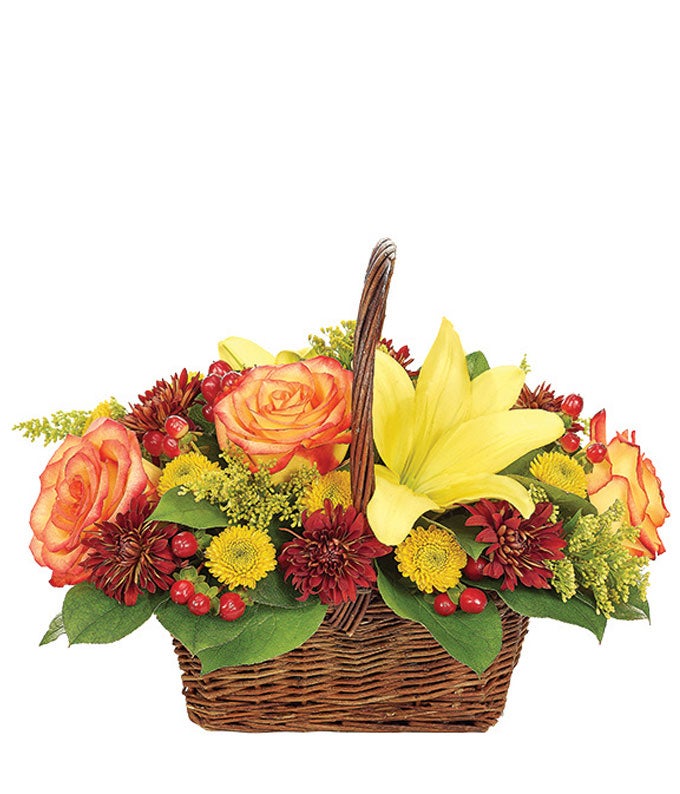 Fall Flower Woven Basket