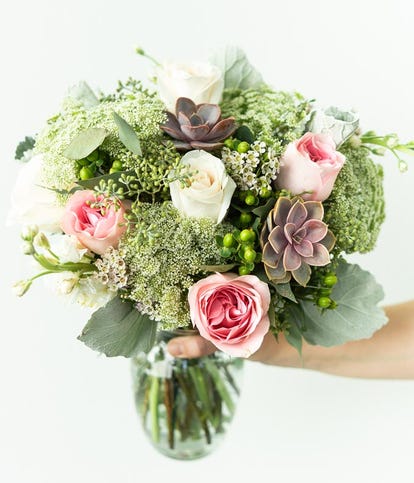 Succulent &amp; Rose Bouquet